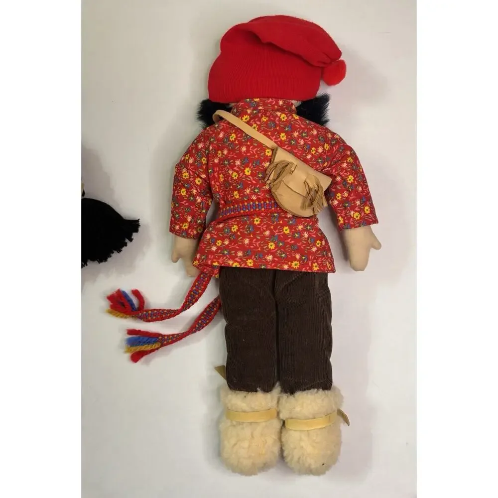 2 Alaskan Dolls Girl/Boy In Matching Indigenous Clothing Vtg. Collectables 12